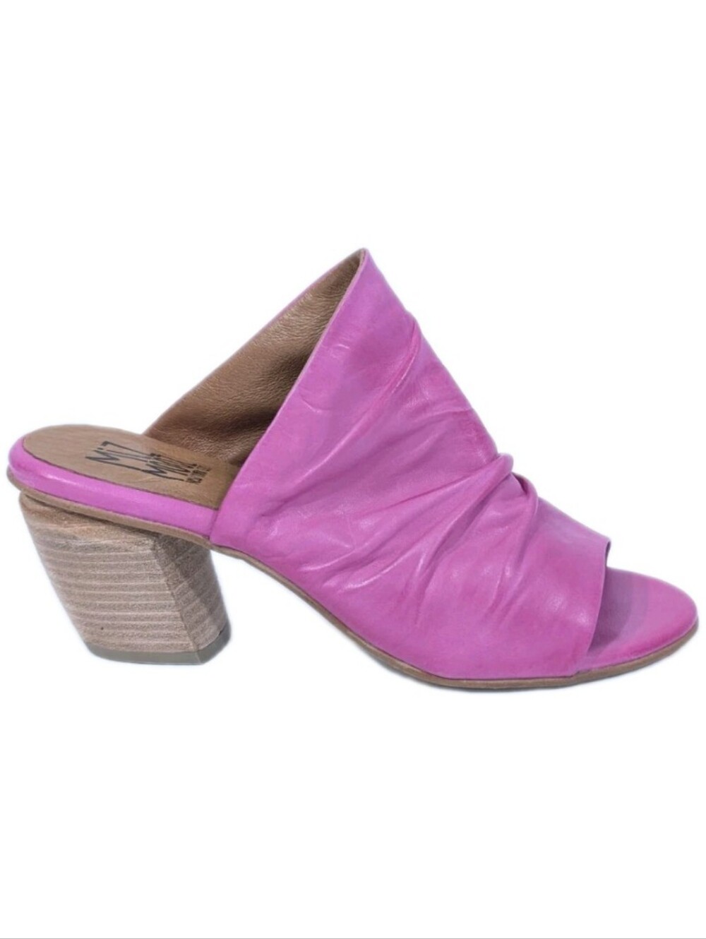 Miz Mooz Ainsley Heels Eu 38 Women Pink Leather Shoes bright Slip on Sandals